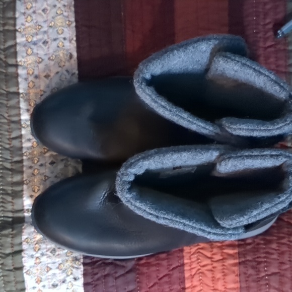 WOOLRICH* genuine leather size 8 velcro closure rubber sole wool lined boots - Picture 11 of 17